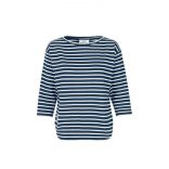 Mads Nørgaard ● Bretagne Organic Thilke ● 7/8 ujjú sötétkék alapon ekrü csíkos póló