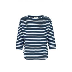   Mads Nørgaard ● Bretagne Organic Thilke ● 7/8 ujjú sötétkék alapon ekrü csíkos póló