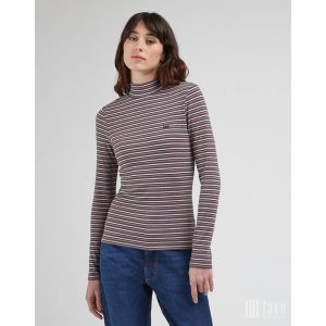 Lee ● Ribbed High Neck ● csíkos hosszú ujjú póló