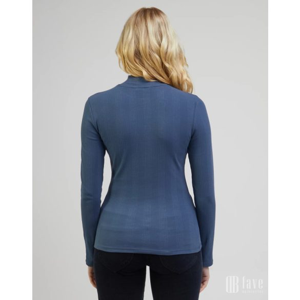 Lee ● Ribbed High Neck ● szürke hosszú ujjú póló