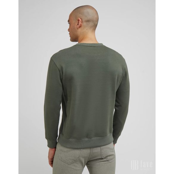 Lee ● Plain Crew ● khakizöld környakas pulóver