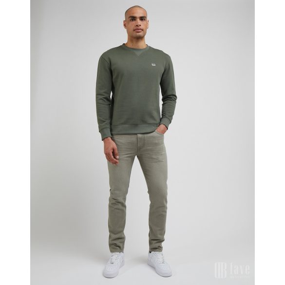 Lee ● Plain Crew ● khakizöld környakas pulóver