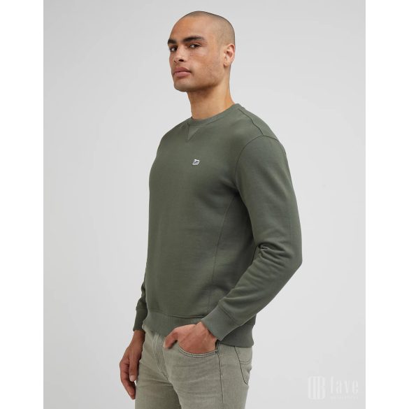 Lee ● Plain Crew ● khakizöld környakas pulóver