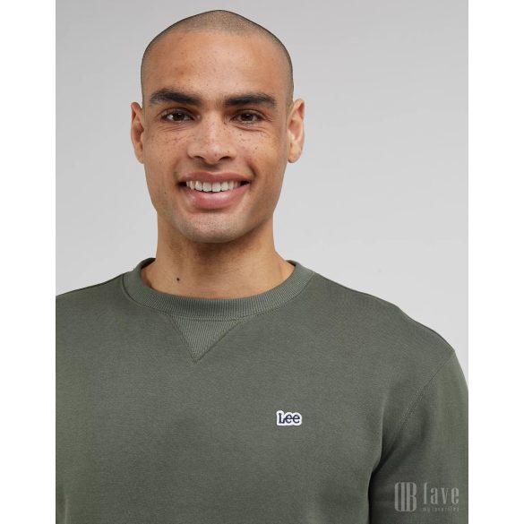 Lee ● Plain Crew ● khakizöld környakas pulóver