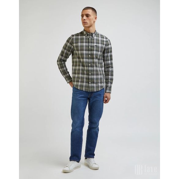 Lee ● Button Down Shirt ● zöld kockás hosszú ujjú ing