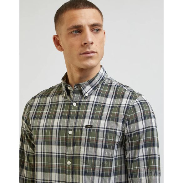 Lee ● Button Down Shirt ● zöld kockás hosszú ujjú ing