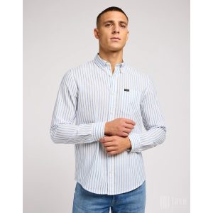 Lee ● Button Down Shirt ● kék csíkos hosszú ujjú ing