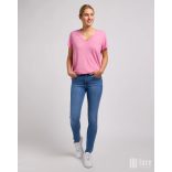 Lee ● V Neck Tee ● rózsaszín rövid ujjú póló 