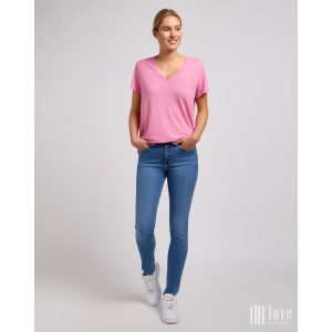 Lee ● V Neck Tee ● rózsaszín rövid ujjú póló 