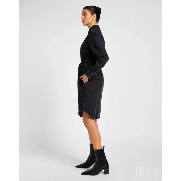 Lee ● All Purpose Shirt Dress ● fekete galléros hosszú ujjú ingruha