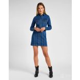 Lee ● Foreverfit Rider Dress ● kék koptatott hosszú ujjú farmerruha