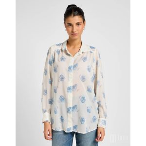 Lee ● Shirred Blouse ● virágmintás hosszú ujjú ingblúz