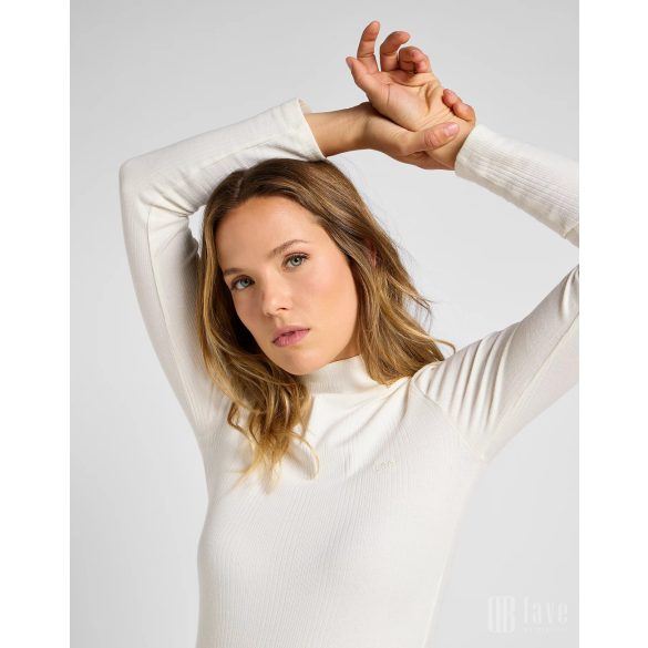 Lee ● Ribbed High Neck Tee ● fehér hosszú ujjú póló 