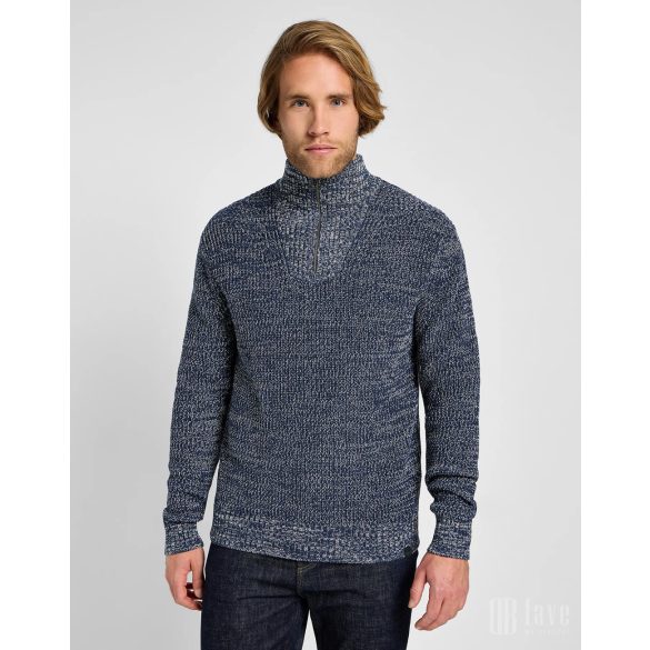 Lee ● Half Zip Knit ● kék melange cipzáras kötött pulóver