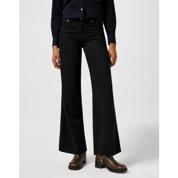 Wrangler ● World Wide ●  széles egyenes szárú fekete farmernadrág