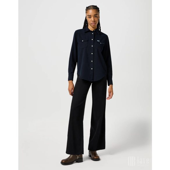 Wrangler ● World Wide ●  széles egyenes szárú fekete farmernadrág