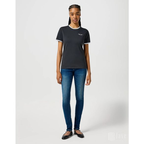 Wrangler ● Ringer Tee ● fekete feliratos rövid ujjú póló