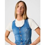 Wrangler ●The Dress ● kék ujjatlan midi farmerruha