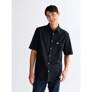 Wrangler ● SS 1PKT Shirt ● fekete rövid ujjú pamut ing