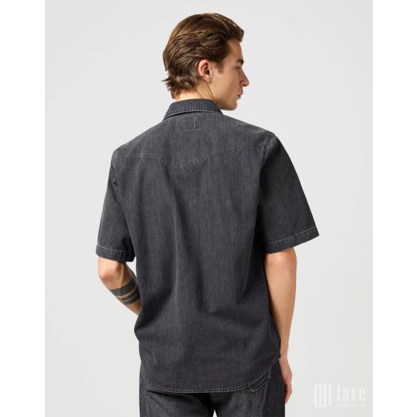 Wrangler ● Western Shirt ● fekete rövid ujjú farmering