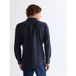 Wrangler ● LS 1PKT Shirt ● sötétkék hosszú ujjú len ing