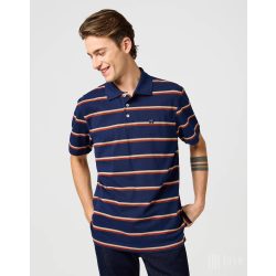   Wrangler ● Stripe Polo ● sötétkék csíkos rövid ujjú piké póló