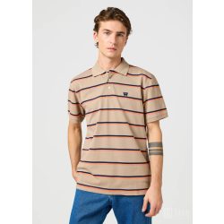   Wrangler ● Stripe Polo ● drapp csíkos rövid ujjú piké póló