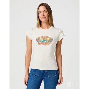 Wrangler ● Shrunken Tee ● fehér mintás rövid ujjú póló