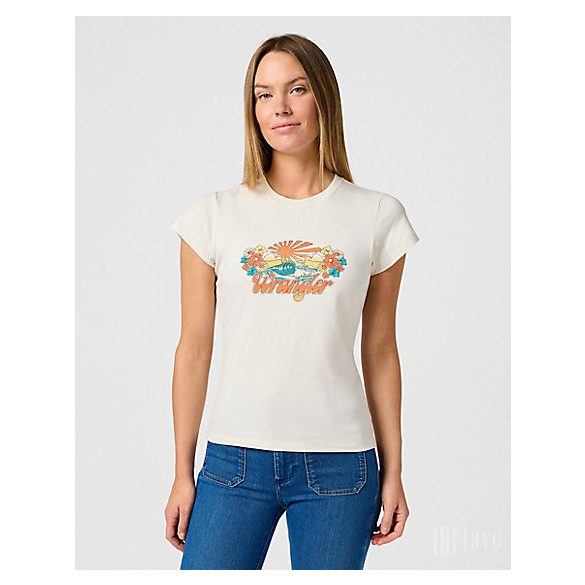 Wrangler ● Shrunken Tee ● fehér mintás rövid ujjú póló