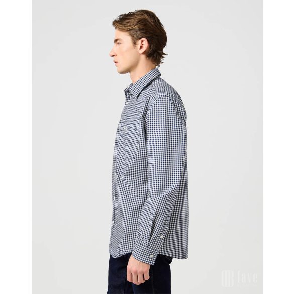 Wrangler ● LS 1PKT Shirt ● kék kockás hosszú ujjú ing