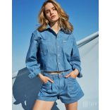 Wrangler ● Pleated Short ● világoskék farmersort