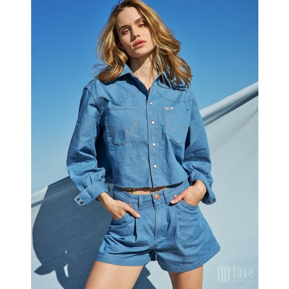 Wrangler ● Pleated Short ● világoskék farmersort