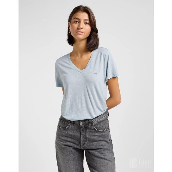 Lee ● V Neck Tee ● szürkéskék rövid ujjú póló 