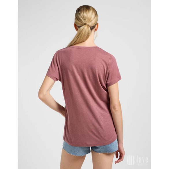 Lee ● V Neck Tee ● bordós rövid ujjú póló 