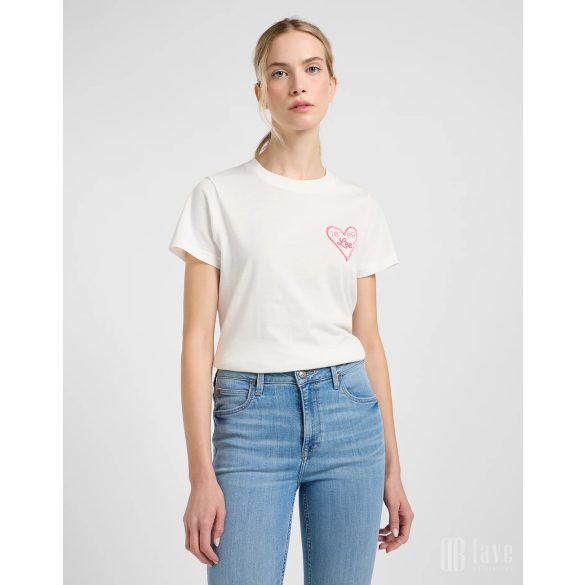 Lee ● Small Logo Tee ● törtfehér rövid ujjú póló 
