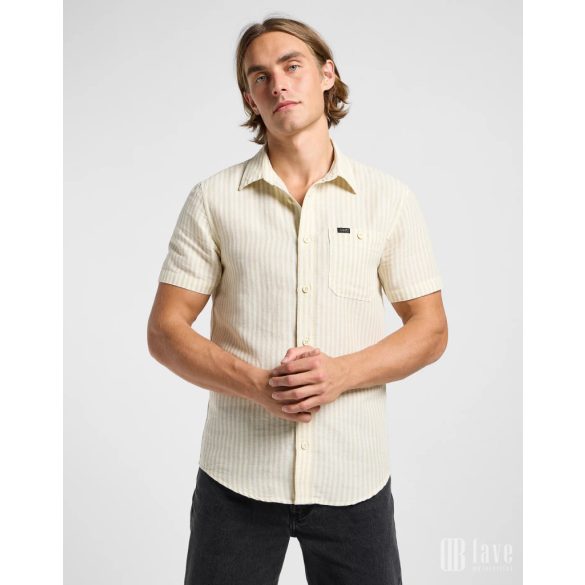 Lee ● Leesure Shirt ● drapp csíkos rövid ujjú ing