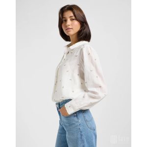 Lee ● Shirred Blouse ● apró virágmintás hosszú ujjú ingblúz