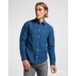 Lee ● Patch Shirt ● kék hosszú ujjú len ing