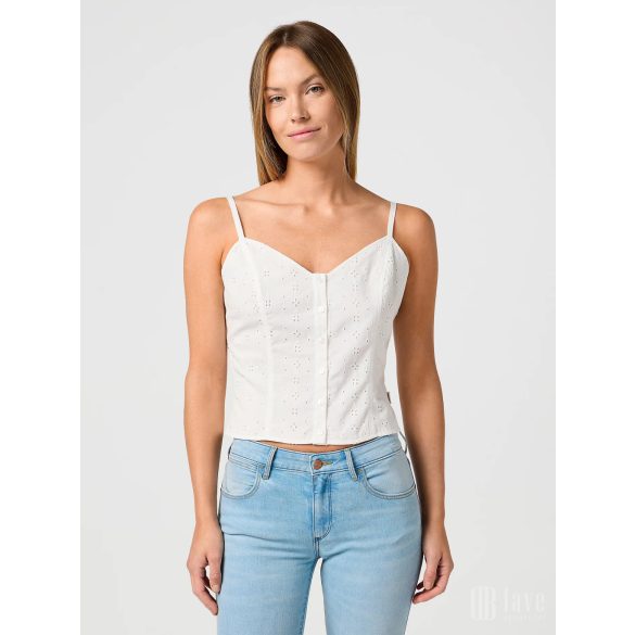 Wrangler ● Eyelet Top ● fehér madeirás pántos trikó