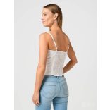 Wrangler ● Eyelet Top ● fehér madeirás pántos trikó