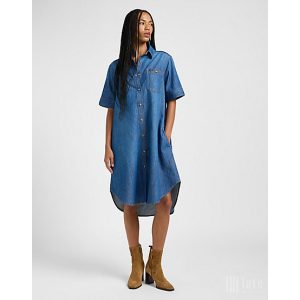 Lee ● All Purpose Shirt Dress ● farmerkék rövid ujjú ingruha