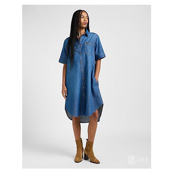 Lee ● All Purpose Shirt Dress ● farmerkék rövid ujjú ingruha