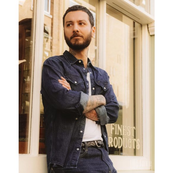 Lee ● Regular Western ● kék koptatott hosszú ujjú farmering 