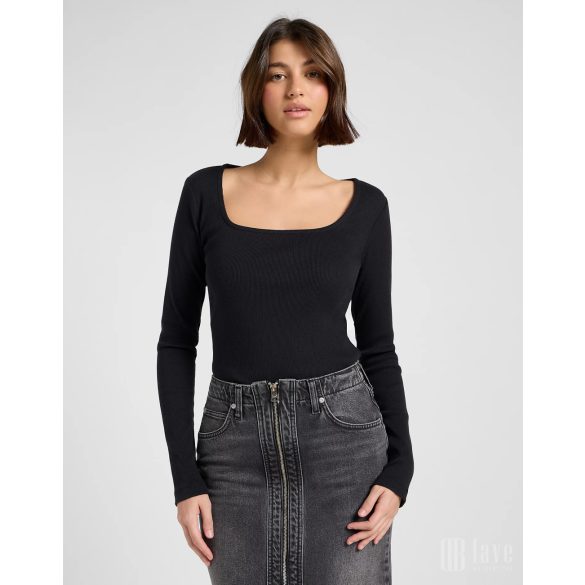Lee ● Square Neck ● fekete hosszú ujjú póló