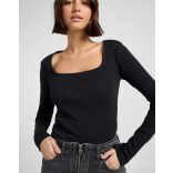 Lee ● Square Neck ● fekete hosszú ujjú póló