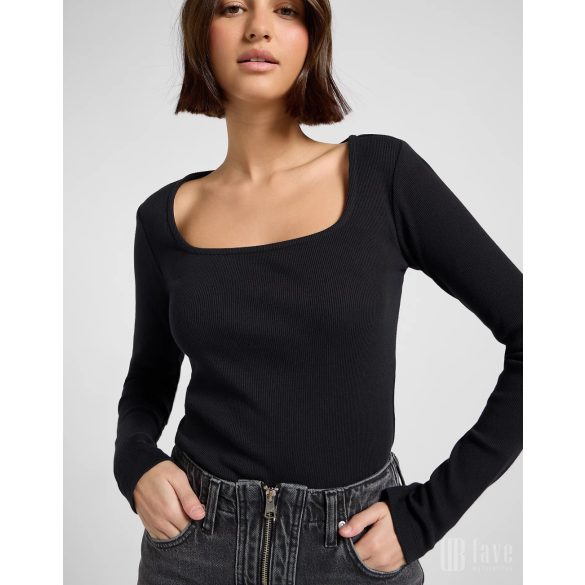 Lee ● Square Neck ● fekete hosszú ujjú póló