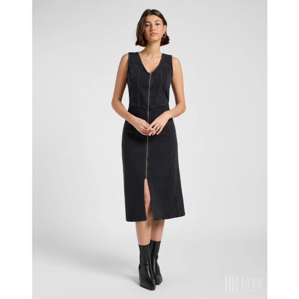 Lee ● Long Vest Dress ● fekete ujjatlan farmerruha