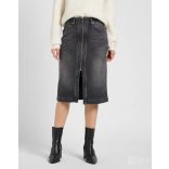Lee ● Moto Skirt ● fekete koptatott midi farmerszoknya