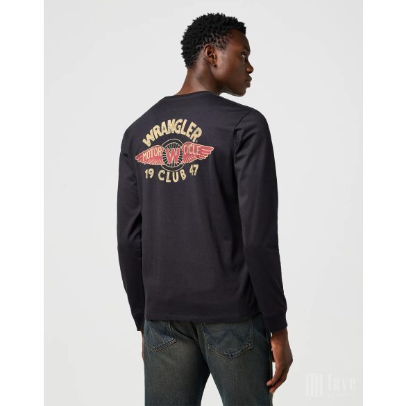 Wrangler ● LS Americana ● fekete feliratos hosszú ujjú póló