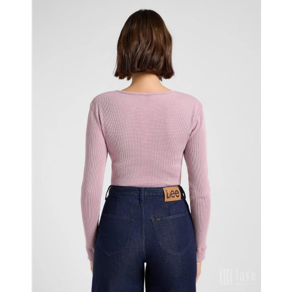Lee ● Washed Waffle Henley ● lila hosszú ujjú póló